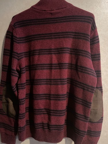 Chaps Burgundy Twist Multi Striped Mock Neck Pullover Sweater NWT Size Large - Picture 6 of 7