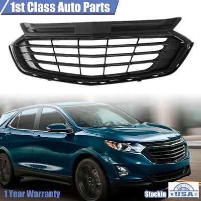 Front Upper Glossy Black Bumper Grille For 2018 2019 2020 Chevrolet Equinox