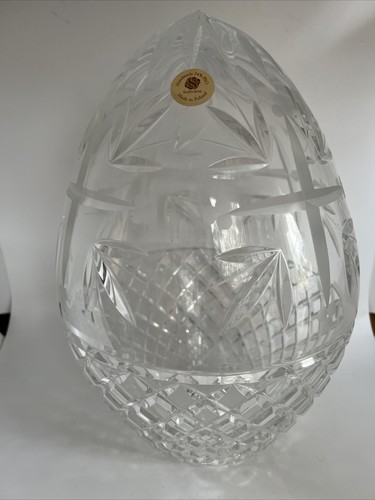 Sullivans 24% PbO Giant 12” Crystal Egg Easter Cross Art Glass Poland 7lb 13oz - Picture 4 of 10