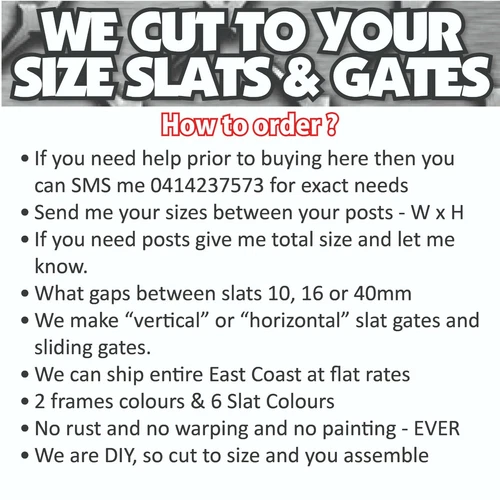 Business - Slat Swing Gate kits - Custom Size DIY SQM Driveway Gates Home - Picture 6 of 14