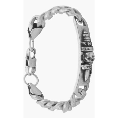 New Ed Hardy Do or Die Antique Silver-Tone Stainless Steel Skull