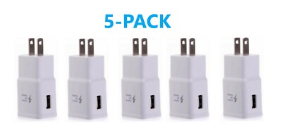 5Pcs Adaptive Fast Charging Wall Plug Charger For Samsung Galaxy A12 A13 A02S 5G