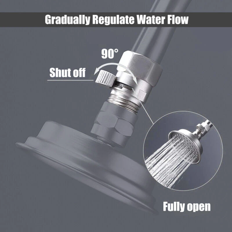 Flow Quick Control Shut-OFF Valve Shower Head Hand Water Saving Shower Switch - Image 3 of 4