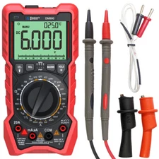 6000 Counts Manual & Auto Ranging True-RMS Digital Multimeter Backlit Display