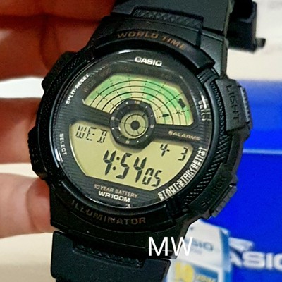 casio world time green