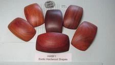 EXOTIC HARDWOOD BLANKS Stunning Wood Grains CURVED SHAPE Warm COLORS 2 1/4" X 4"