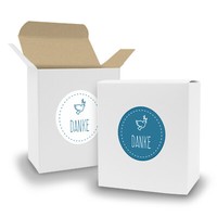 Itenga Set Taube Danke 24X Faltschachtel Quader + Sticker Gastgeschenk Blau