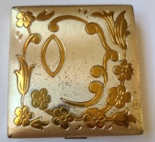 Vintage Gold 2 Tone Loose Powder Purse Compact Made in USA