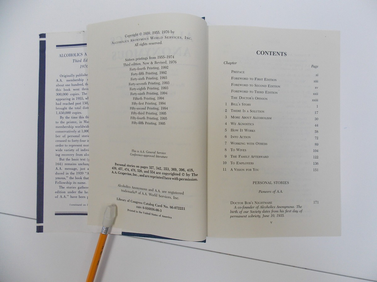 Alcoholics Anonymous 3rd Edition 55th Printing 1995 | eBay