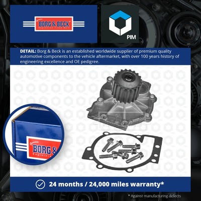 Water Pump fits VOLVO S80 MK2 2.0D 13 to 16 D4204T5 Coolant B&B 31368179 4423053