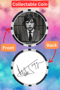 ConversationPrints T-Shirt Uomo Mick Jagger Mug Shot - Foto Segnaletica Rolling Stones - Bianca