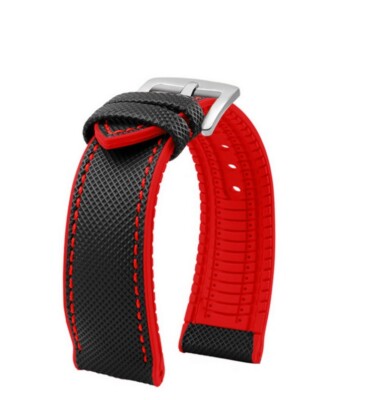 Premium Sport Uhrenarmband Modell Isidor schwarz-rot 19 mm
