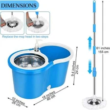 XYGC Spin Mop And Bucket With Wringer Set, 360° Mop And Bucket System