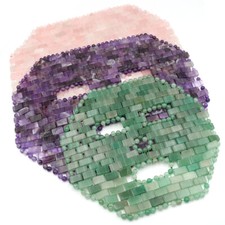 Natural Crystal Quartz Stone Face Mask Cold Therapy Facial Sleep Massager