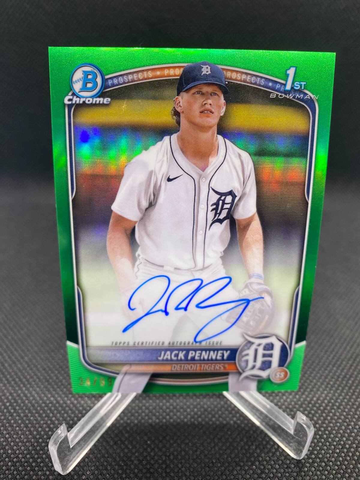 2025 Bowman Chrome Jack Penney Auto Green /99 #CPA-JPY TIGERS