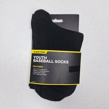 Easton Youth Baseball Socks Black Size 7Y-9 Ages 9-11 WALESOCY1YL-BLK