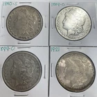 1880-S 1889-0 1899-O 1921 Morgan Dollar Lot of 4