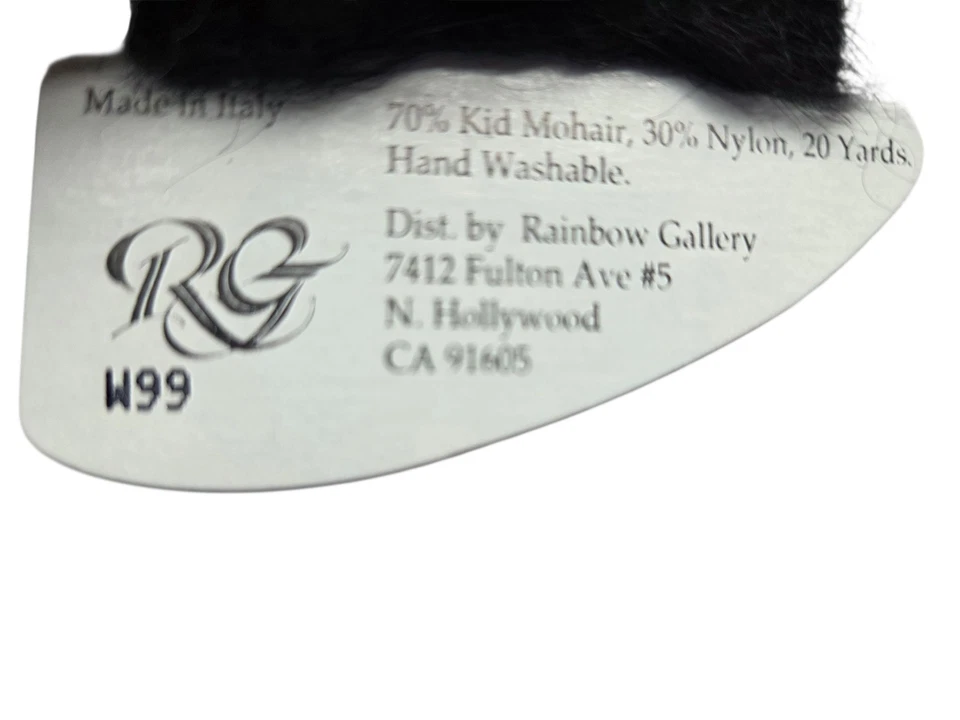 Rainbow Gallery Wisper Kid Mohair Lot of 4 Black & Beige Needlework Thread Fuzzy - Image 4 of 4