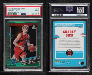 2023 Donruss Optic Rated Green Hyper Prizm Gradey Dick #212 PSA 9 MINT Rookie RC