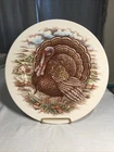 Vtg Large Thanksgiving Bowl Royal Stafford 13 1/2" Serving Dish Turkey Pattern