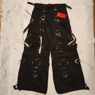 Tripp NYC Black Harness Dark Street Unisex Pants Size L Streetwear Emo Goth Rave