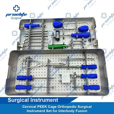 Cervical PEEK Cage Orthopedic Surgical Instrument Set for Interbody Fusion