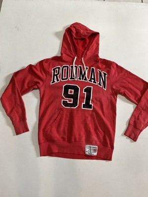 Roots Of Basketball Dennis Rodman Rare Hoodie Faded Red Size M