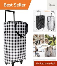 Large Foldable Wheeled Shopping cart, Insulated Waterproof Reusable Grocery B...