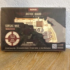 ROKR Justice Guard 3D Wooden Puzzle Corsac M60 Revolver Robotime Rubber Band Gun