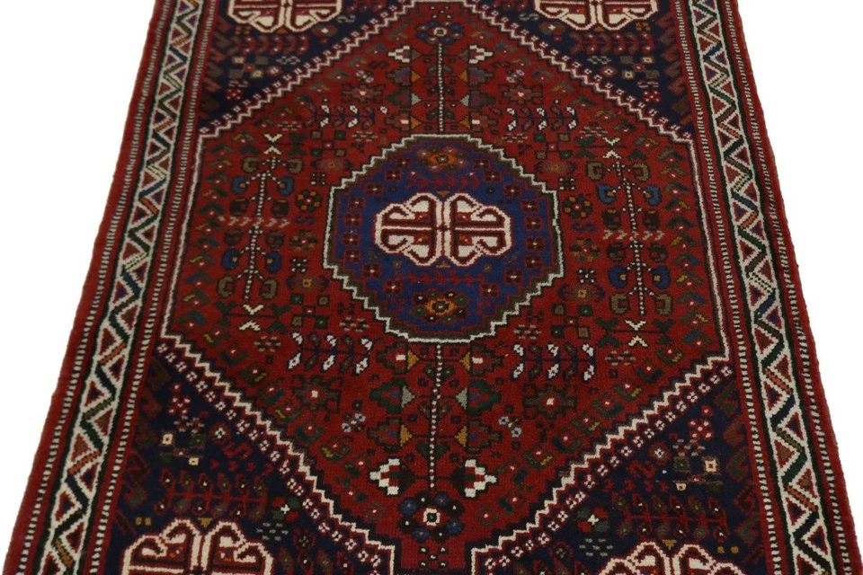 Hand-Knotted Vintage Tribal Wool Area Rug Small Oriental Décor Carpet 3'5X5 ft - Image 3 of 4
