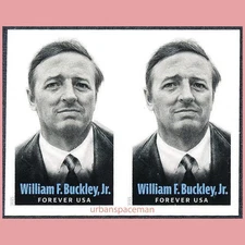 6032a William F. Buckley Conservative Influencer Imperf horiz. pair NDC