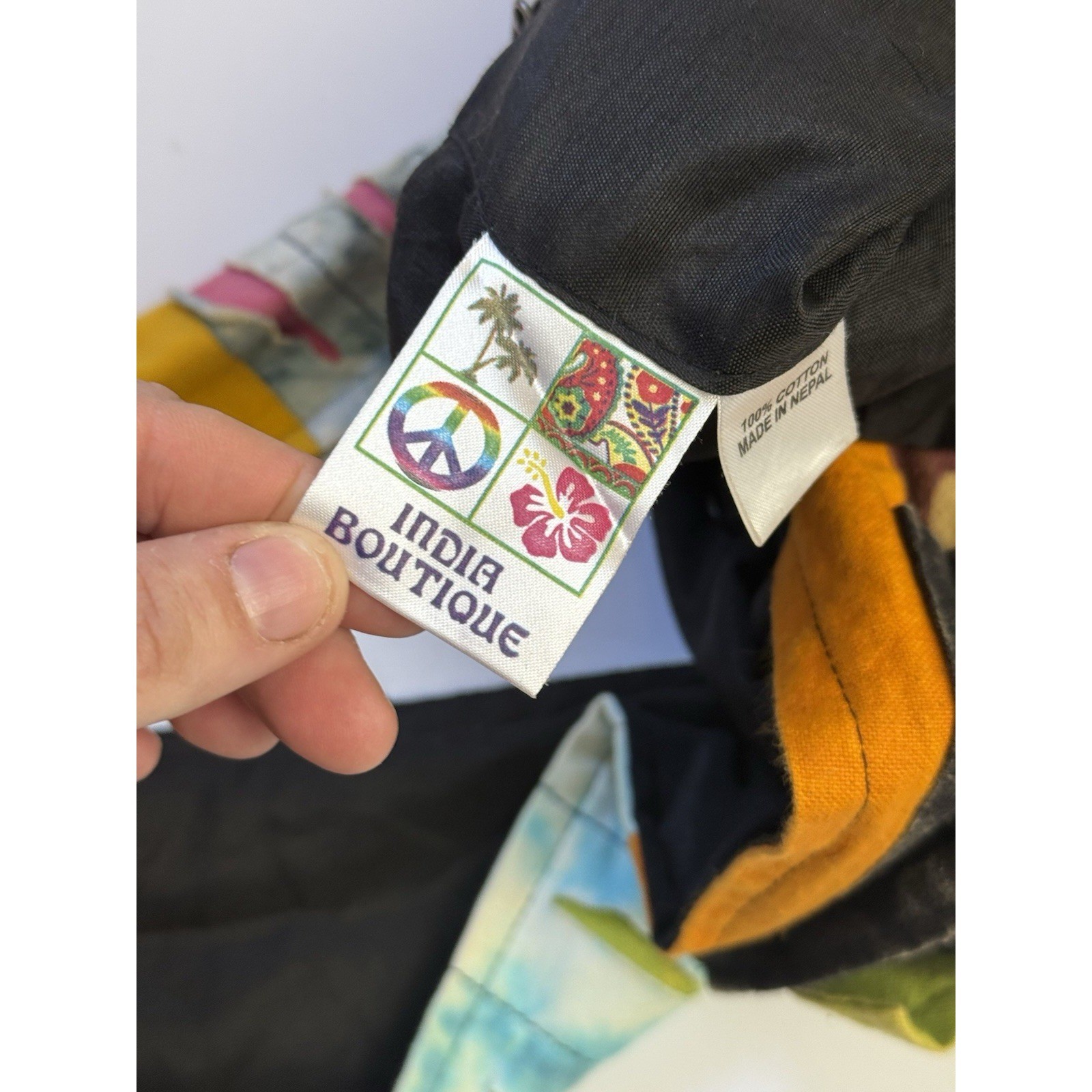 India Boutique Patchwork Hobo Bag Nepal Cotton Ra… - image 3