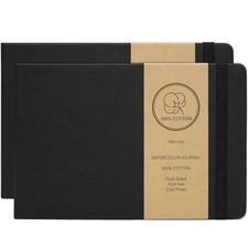 Sketchbook 2 Pack, 8.25"x5.5" Journal with 24 Sheets 48 Pages 140 LB 300 GSM...