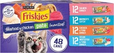 Purina Friskies Pate Wet Cat Food Variety Pack Seafood and Chicken Pate 48 ct.