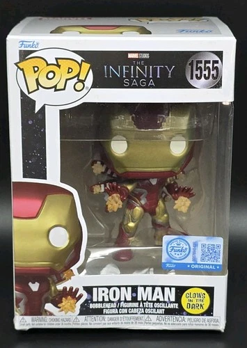Funko Special Edition Pop Marvel Iron Man #1555 Glows GITD Bobble DAMAGED BOX
