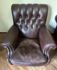 Frau -2 Poltrone e Divano 2 posti -Pelle Marrone Modello Originale Vintage