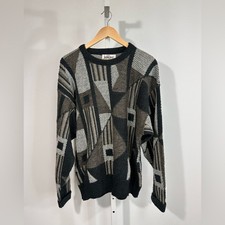 Jantzen Vintage Abstract Knit Sweater โ Geometric Pattern, USA Made large