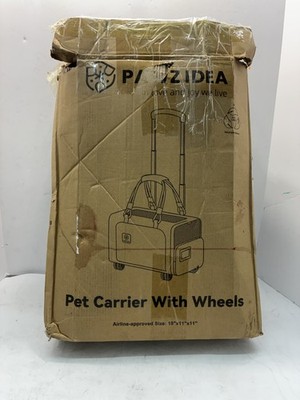 PAWZIDEA Pet Carrier with Wheels, 18x11x11 TSA Airline Approved Cat Carrier