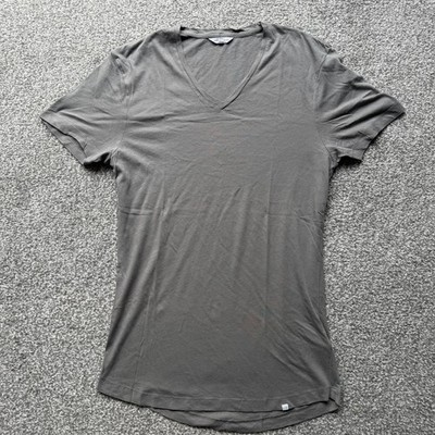 Orlebar Brown OB T-Shirt Gr. XS Stone Grey 100% Baumwolle V-Ausschnitt