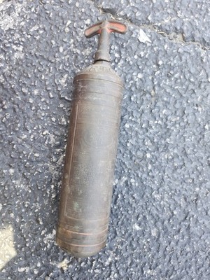 Vintage Pyrene Brass Fire Extinguisher Hand Pump Vehicle Type EMPTY Steampunk