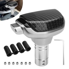 Carbon Fiber Look Gear Shift Lever Shifter Knob Handle For Manual Automatic Car