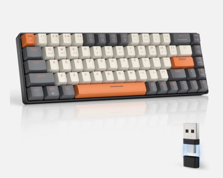 K68 60% Wireless Mechanical Keyboard, Bluetooth 5.0/2.4GHz with Dual Mode 2-in-1 - Image 3 of 4