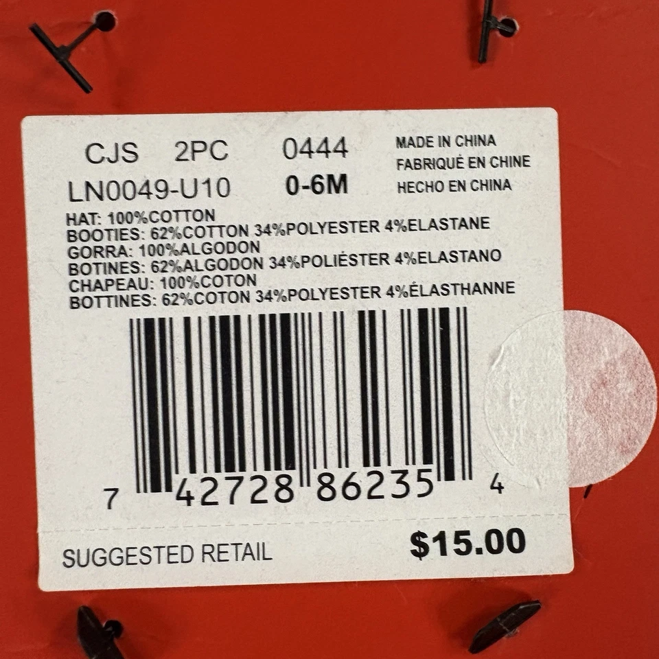 Nike Conjunto Recién Nacido Navidad Sombrero y Botines 2 Piezas Talla 0-6 Meses Rojo/Blanco Foto 4 de 4