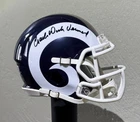 DICK VERMEIL SIGNED RAMS MINI HELMET RARE THROWBACK TRISTAR CHAMPIONSHIP EDITION