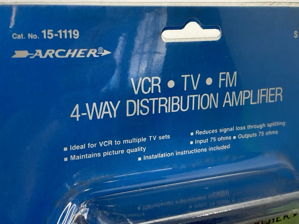 RADIO SHACK, 4-WAY AMPLIFIER, #15-1119, 50-400MHz,VCR/VHF/CATV/FM, ARCHER,New - Image 3 of 4