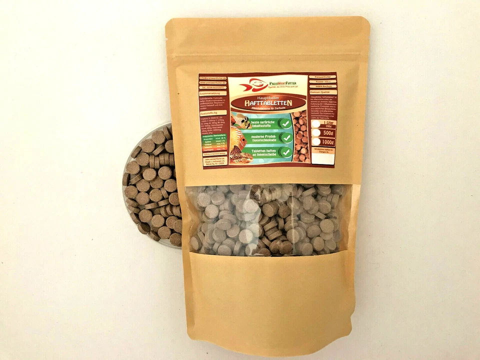 Hauptfutter Hafttabletten 700 g Futtertabletten 1 Liter TÜTE Fische Aquarium