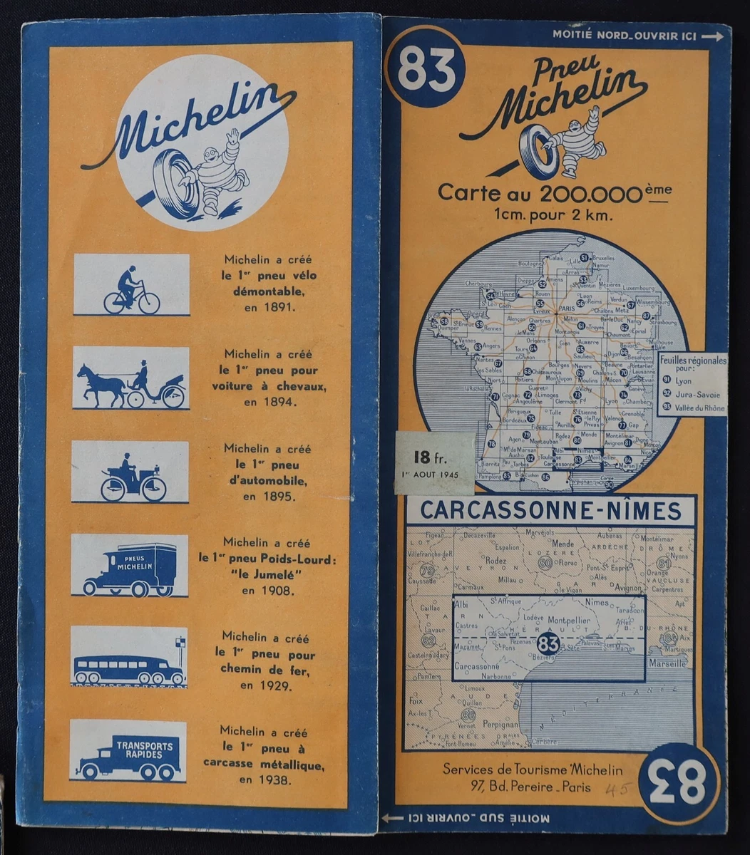 Carte Michelin de la France n°55 Caen - Paris - Collection