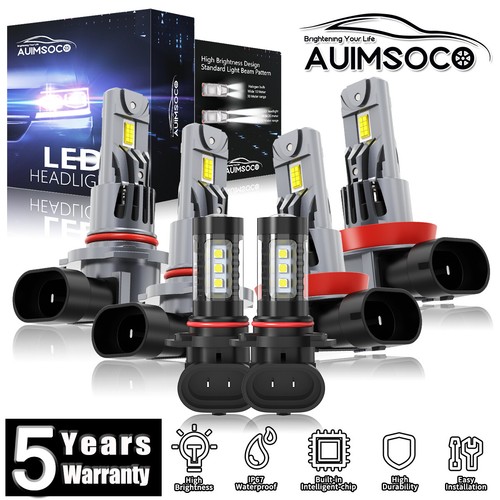 For Ram 1500 2011-2018 LED Headlight Kit Bulbs Hi/Lo Fog Beam Super Bright White - Picture 1 of 17