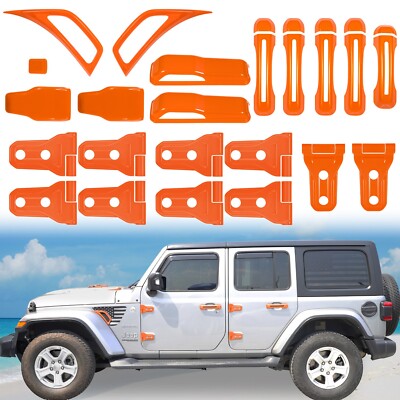 22pcs Exterior Decoration Trim Kit Cover Set For Jeep Wrangler JL