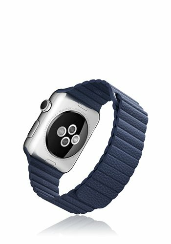 Apple Watch MLFD2FD/A [1. Gén. 42mm Stainless Steel Bleu Cuir Boucle - Large - Photo 2/3